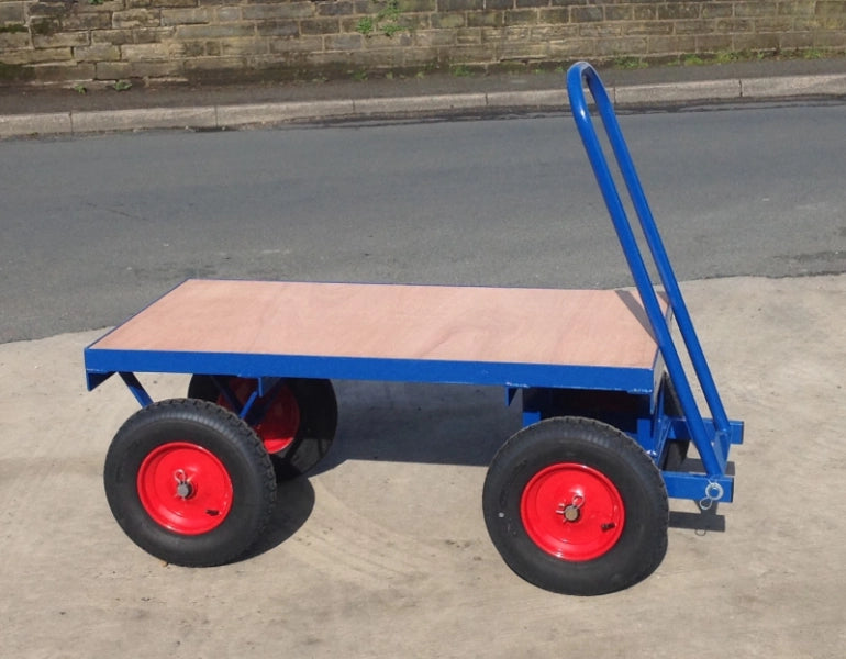 TT4 - HD Turntable Truck 1000 kg Capacity, Pneumatic Wheels, 1220 x 610 mm