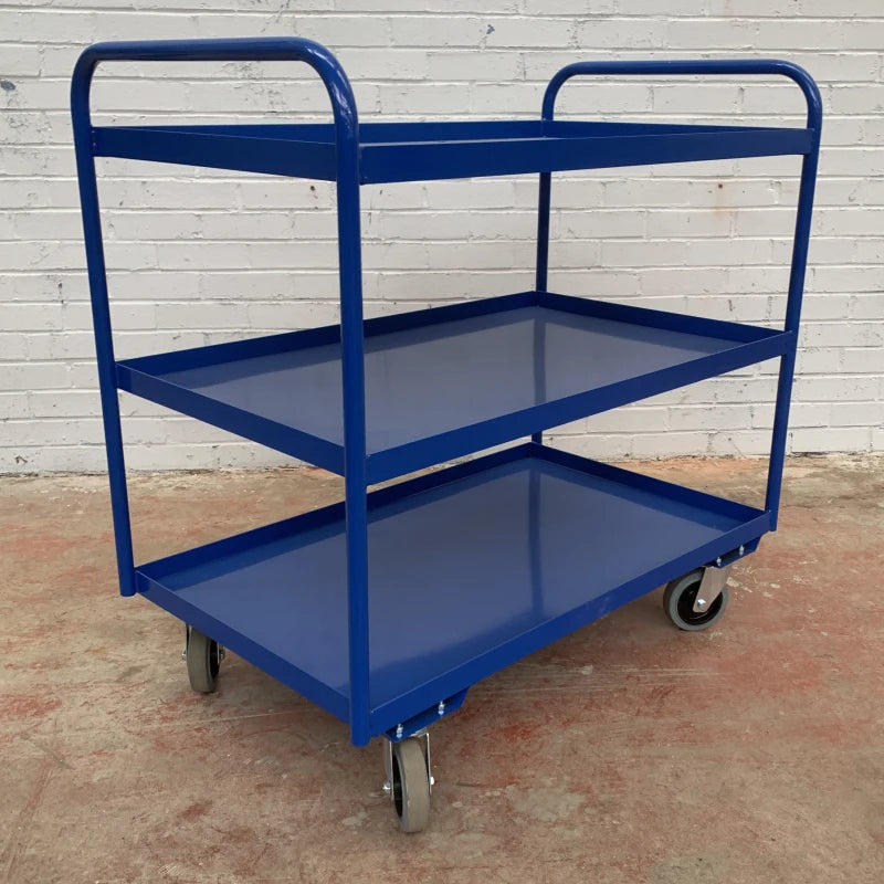 TRT14 - 3 Tier Tray Trolley, Steel Top, 1000 x 610 mm