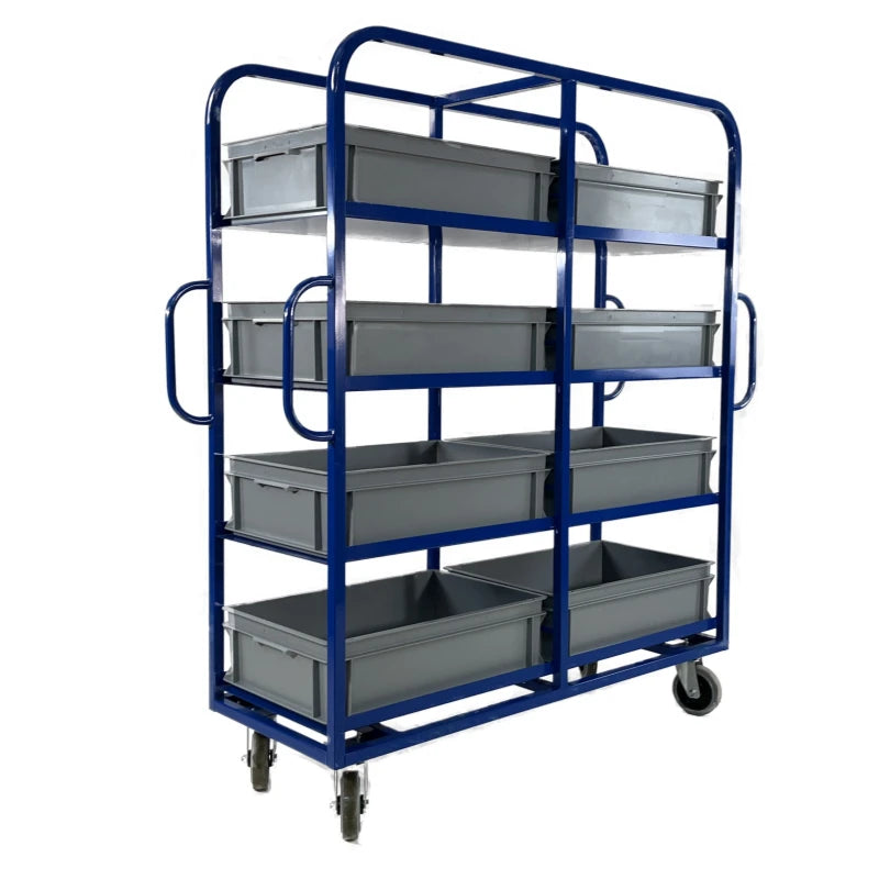 OPT114 - Narrow Aisle 8 Tote Picking trolley