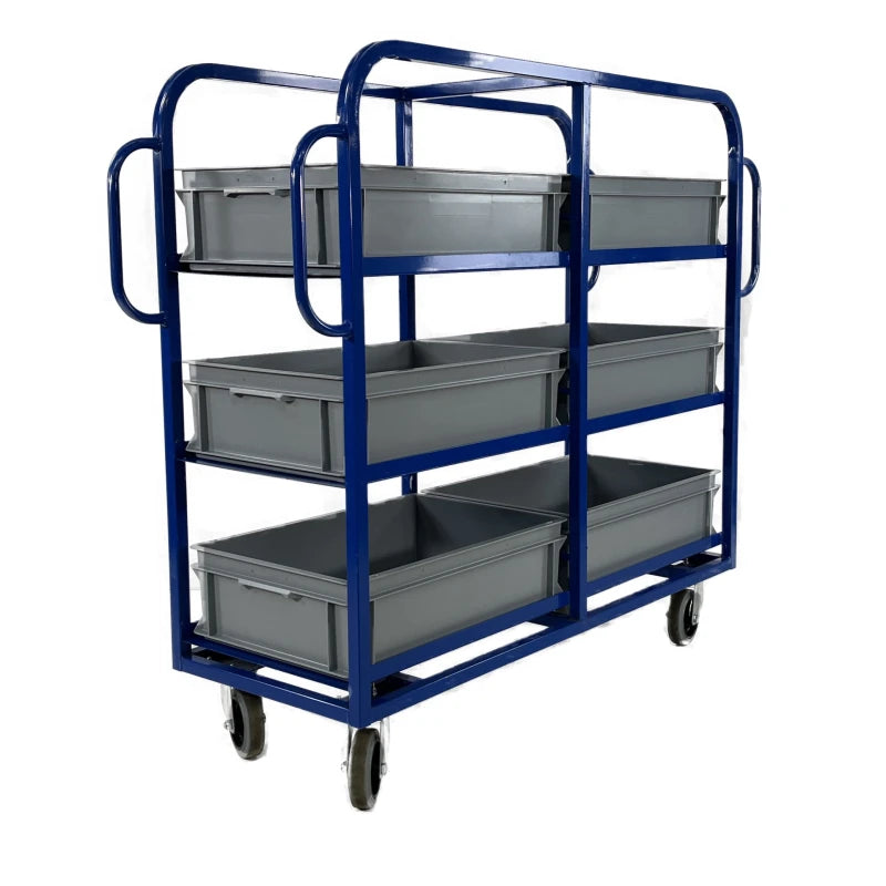 OPT115 - Narrow Aisle 6 Tote Picking Trolley