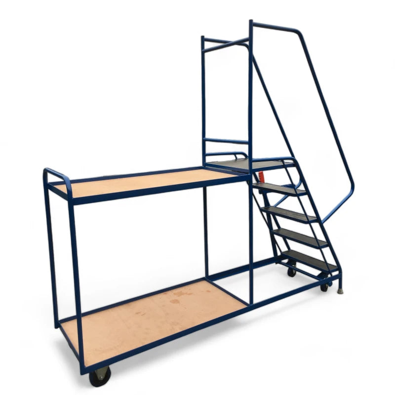 SOPT07 - Heavy Duty Stepped Picking Trolley, 5 Step, 2 Tier