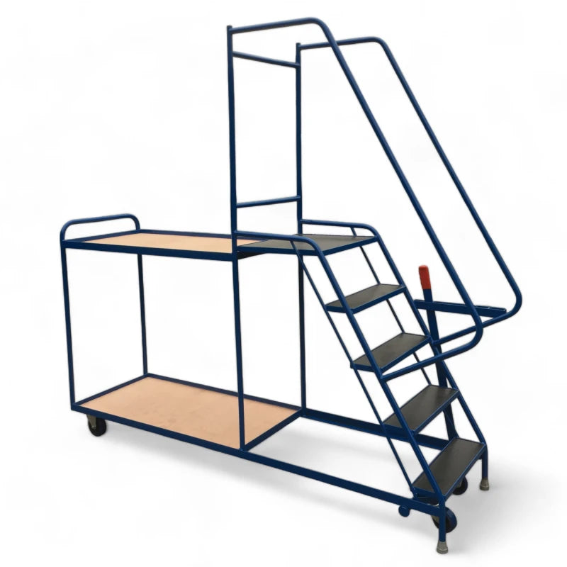 SOPT07 - Heavy Duty Stepped Picking Trolley, 5 Step, 2 Tier