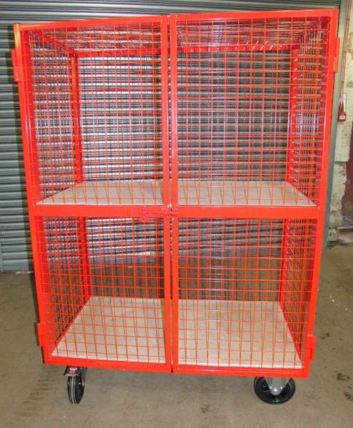 MST01 Lockable Mesh Trolley, 2 Shelf