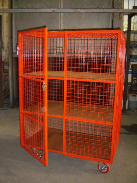 MST02 - Lockable Mesh Trolley, 3 Shelf