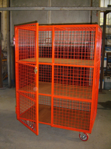 Fixed Shelf Mesh Enclosed Trolleys