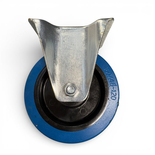 160mm Blue Elastic Rubber Fixed Castor