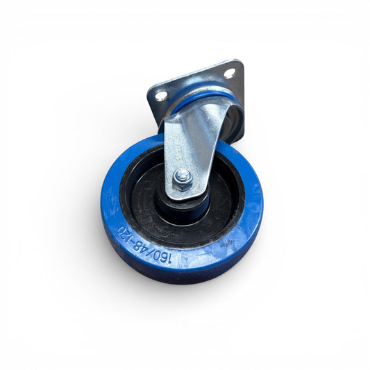 160mm Blue Elastic Rubber Swivel Castor