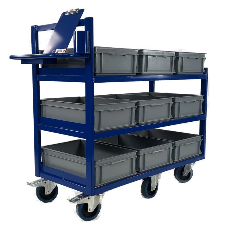 OPT113 - Heavy Duty 9 Tote Picking Trolley